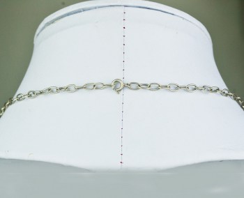 Zilveren edelsteen ketting met Robijn schakels